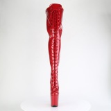 Glitter 20 cm ADORE-3020GP Rote overknee stiefel mit schnürung high heels