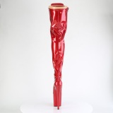 Glitter 20 cm ADORE-3020GP Rote overknee stiefel mit schnürung high heels