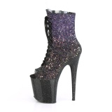 Glitter 20 cm FLAMINGO-1021OMBG peep toe exotic pole dance ankle boots