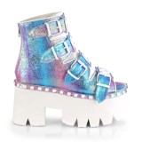 Glitter Vegan 9 cm ASHES-70 lolita ankle boots platform block heels