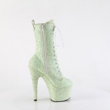 Glitter plateauboots damen 18 cm ADORE-1040GR grüne boots high heels