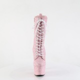 Glitter plateauboots damen 18 cm ADORE-1040GR rosa boots high heels