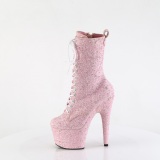 Glitter plateauboots damen 18 cm ADORE-1040GR rosa boots high heels