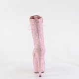 Glitter plateauboots damen 18 cm ADORE-1040GR rosa boots high heels