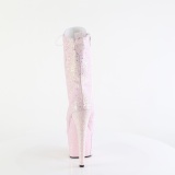 Glitter plateauboots damen 18 cm ADORE-1040IG rosa boots high heels