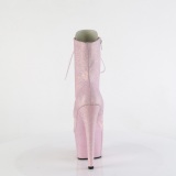Glitter plateauboots damen 18 cm ADORE rosa boots high heels