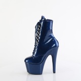Glitter plateauboots damen 18 cm blaue boots high heels