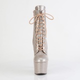 Glitter plateauboots damen 18 cm champagne boots high heels