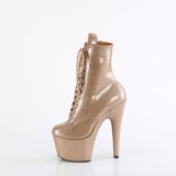 Glitter plateauboots damen 18 cm goldene boots high heels