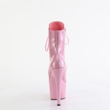 Glitter plateauboots damen 18 cm rosa boots high heels