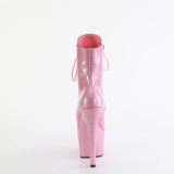 Glitter plateauboots damen 18 cm rosa boots high heels