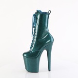 Glitter plateauboots damen 20 cm grüne boots high heels