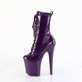 Glitter plateauboots damen 20 cm lila boots high heels