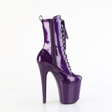Glitter plateauboots damen 20 cm lila boots high heels