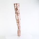 Gold 15 cm DELIGHT-3000HWR Hologram exotic pole dance overknee boots