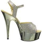 Gold 15 cm Pleaser DELIGHT-609G Chrome Plateau High Heel