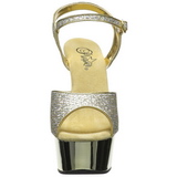 Gold 15 cm Pleaser DELIGHT-609G Chrome Plateau High Heel