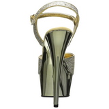 Gold 15 cm Pleaser DELIGHT-609G Chrome Plateau High Heel