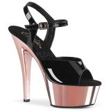 Gold 15 cm Pleaser KISS-209 Chrome Plateau High Heels