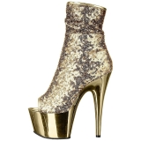 Gold 18 cm ADORE-1008SQ womens sequins ankle boots