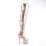 Gold 18 cm ADORE-3011HWR Hologramm overkneestiefel peeptoe