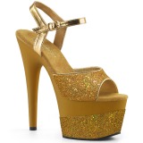 Gold 18 cm ADORE-709-2G glitter plateau sandaletten
