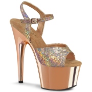 Gold 18 cm ADORE-709HM glitter plateauschuhe high heels