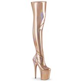 Gold 20 cm FLAMINGO-3000HWR Hologramm poledance overkneestiefel