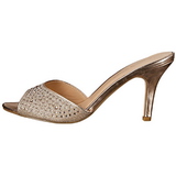 Gold 8,5 cm LUCY-01 glitter pantoletten schuhe damen