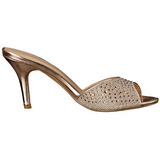 Gold 8,5 cm LUCY-01 glitter pantoletten schuhe damen