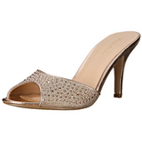 Gold 8,5 cm LUCY-01 glitter pantoletten schuhe damen