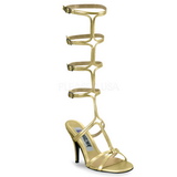 Gold 8 cm ROMAN-10 kniehohe gladiator sandalen
