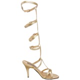 Gold 8 cm ROMAN-10 kniehohe gladiator sandalen