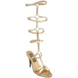 Gold 8 cm ROMAN-10 kniehohe gladiator sandalen