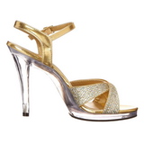 Gold Glitter 12 cm FLAIR-419G High Heel Sandaletten Damen