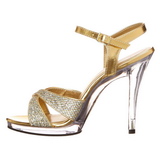 Gold Glitter 12 cm FLAIR-419G High Heels Damenschuhe für Herren