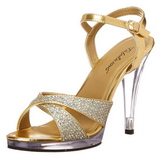 Gold Glitter 12 cm FLAIR-419G High Heels Damenschuhe für Herren