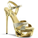 Gold Glitter 16,5 cm Pleaser ECLIPSE-619G High Heels Stilettos