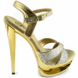 Gold Glitter 16,5 cm Pleaser ECLIPSE-619G High Heels Stilettos