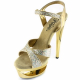 Gold Glitter 16,5 cm Pleaser ECLIPSE-619G High Heels Stilettos