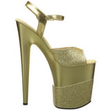 Gold Glitter 20 cm Pleaser FLAMINGO-809-2G High Heels Platform