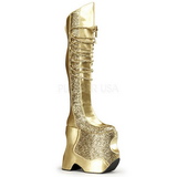 Gold Glitter 22 cm FABULOUS-3035 Overknee Stiefel für Drag Queen