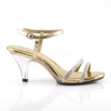 Gold Glitter 8 cm BELLE-316 High Heel Sandaletten Damen