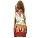 Gold Glittering Stones 14,5 cm Burlesque TEEZE-27 Womens High Heels Shoes