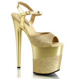 Gold Glitzern 20 cm Pleaser FLAMINGO-809-2G Plateau High Heels