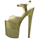 Gold Glitzern 20 cm Pleaser FLAMINGO-809-2G Plateau High Heels
