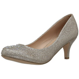 Gold Kristallstein 6,5 cm DORIS-06 Pumps Abend Schuhe mit Absatz