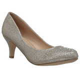 Gold Kristallstein 6,5 cm DORIS-06 Pumps Abend Schuhe mit Absatz