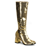 Gold Pailletten 8 cm SPECTACUL-300SQ Damen Stiefel