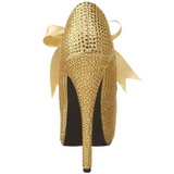 Gold Strass 14,5 cm Burlesque TEEZE-04R Plateau Damen Pumps Schuhe